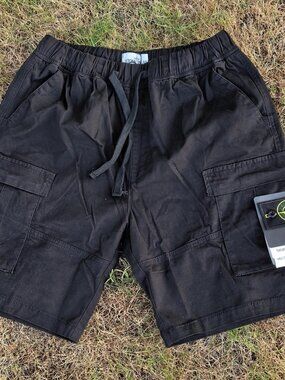Stone Island Black Cargo Shorts